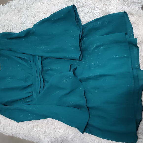 Jessica Simpson Womens Amella Slit-Sleeve Dress . Ocean Depths XS - Picture 5 of 12